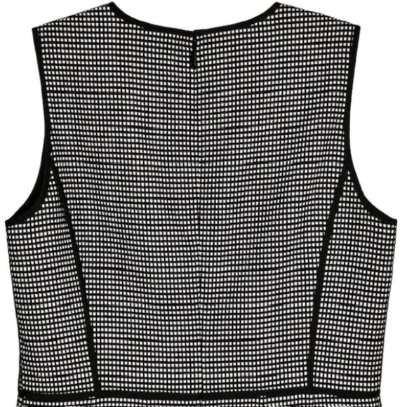 Lafayette 148 Bree Sleeveless Check Sheath Dress - Black/White - 6 - Picture 8 of 11